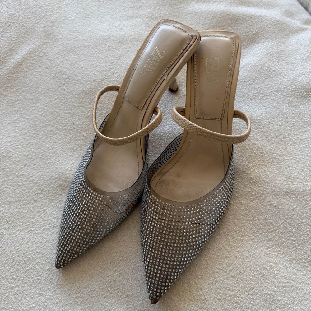 Zara Crystal Clear Heels❄️